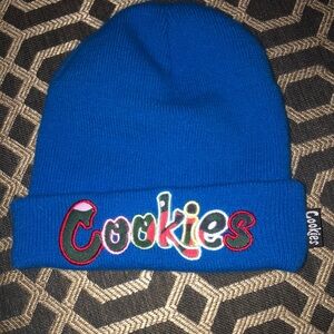 Mens Unisex Blue Beanie COOKIES